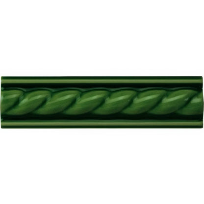 Edwardian Green Rope Moulding Ceramic Wall Tile 152x40mm