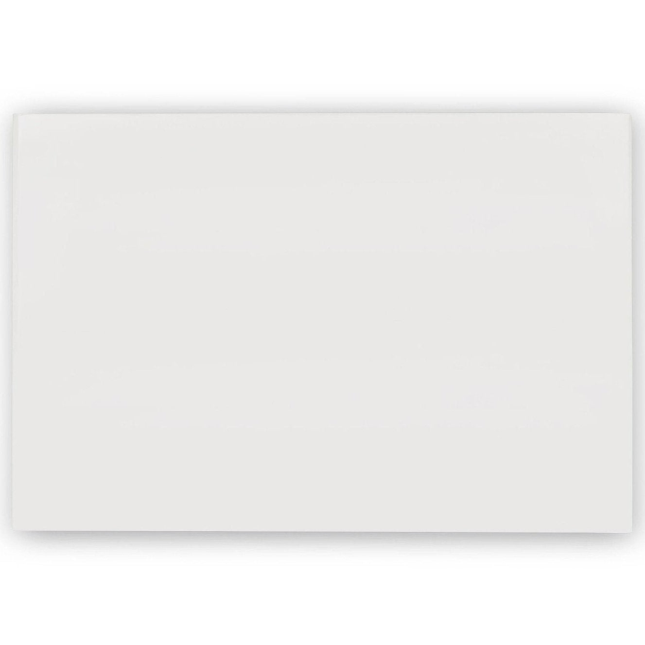 A sleek minimalist white rectangular edwardian highgate base board with a smooth matte finish