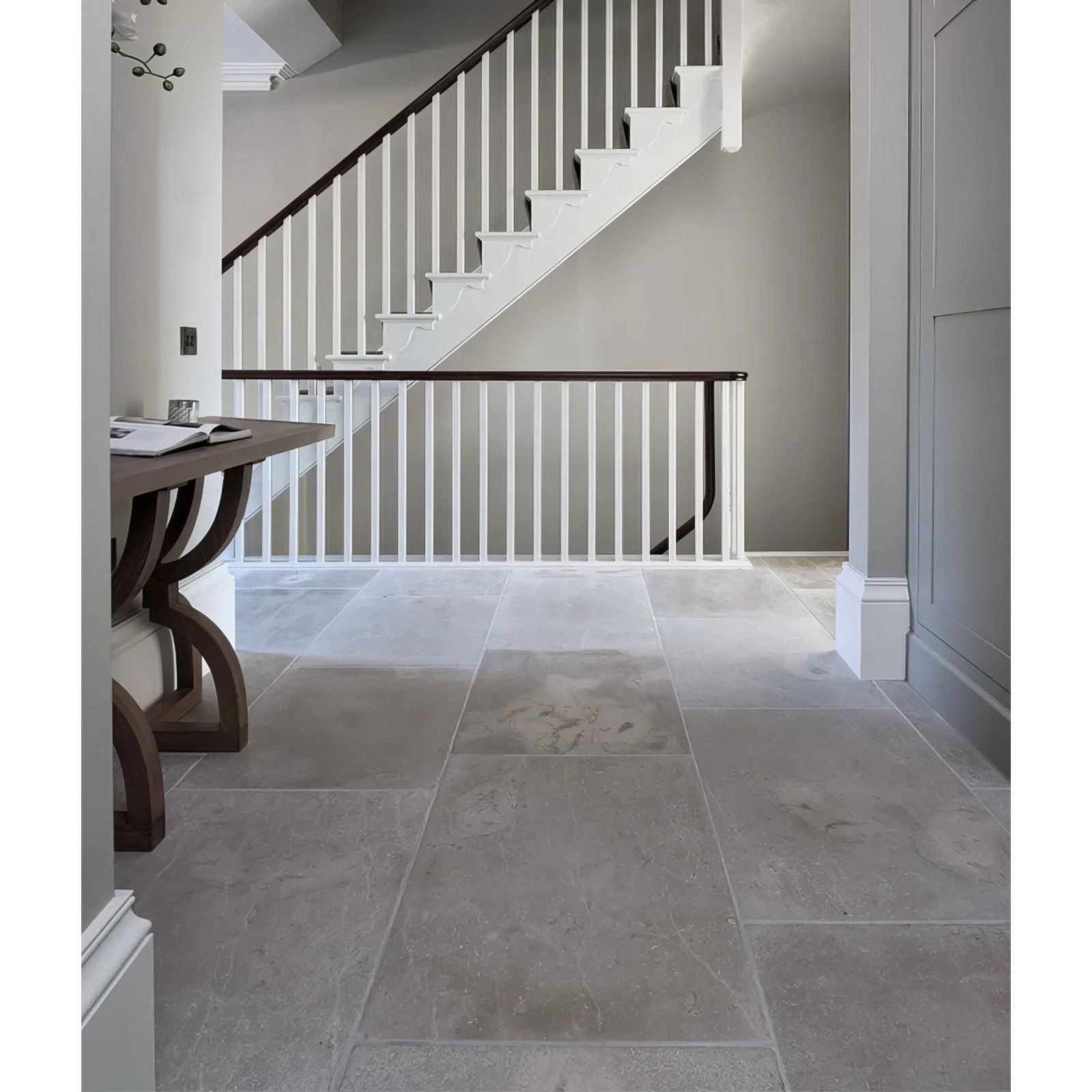 Eiffel Limestone Tumbled Finish in a bathroom setting