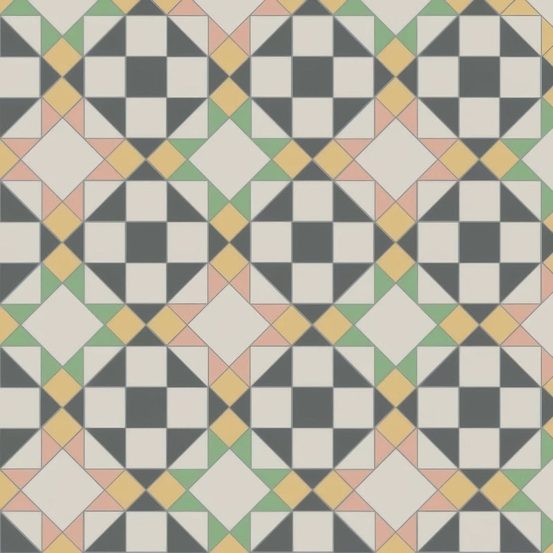 Eltham Carnation Pink, Dover White, Hawthorn Yellow, Revival Grey & Spring Green