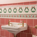 Elysée Border on Vintage White in a bathroom setting