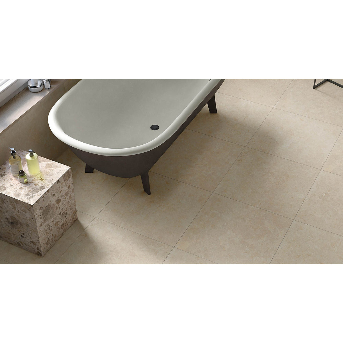 Elysian Desert Stone Brushed 80 x 80cm beige stone-effect porcelain tile