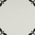 White ceramic tile empire black on dover white with black floral corner accents for decorative wall use