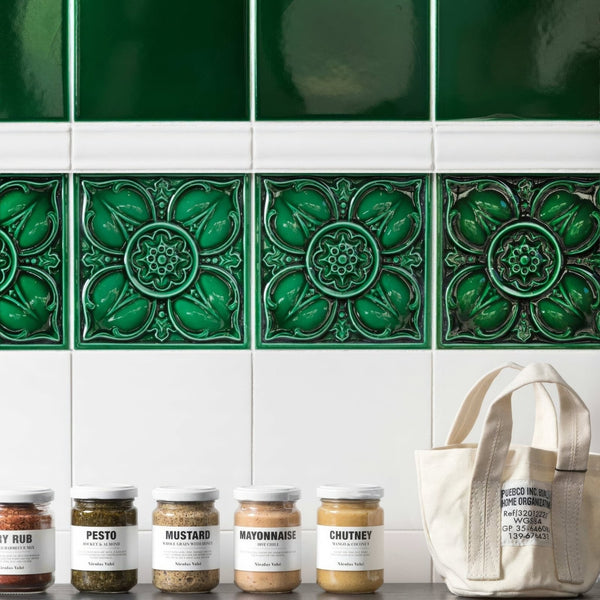 Malachite Base Ceramic Skirting Tile