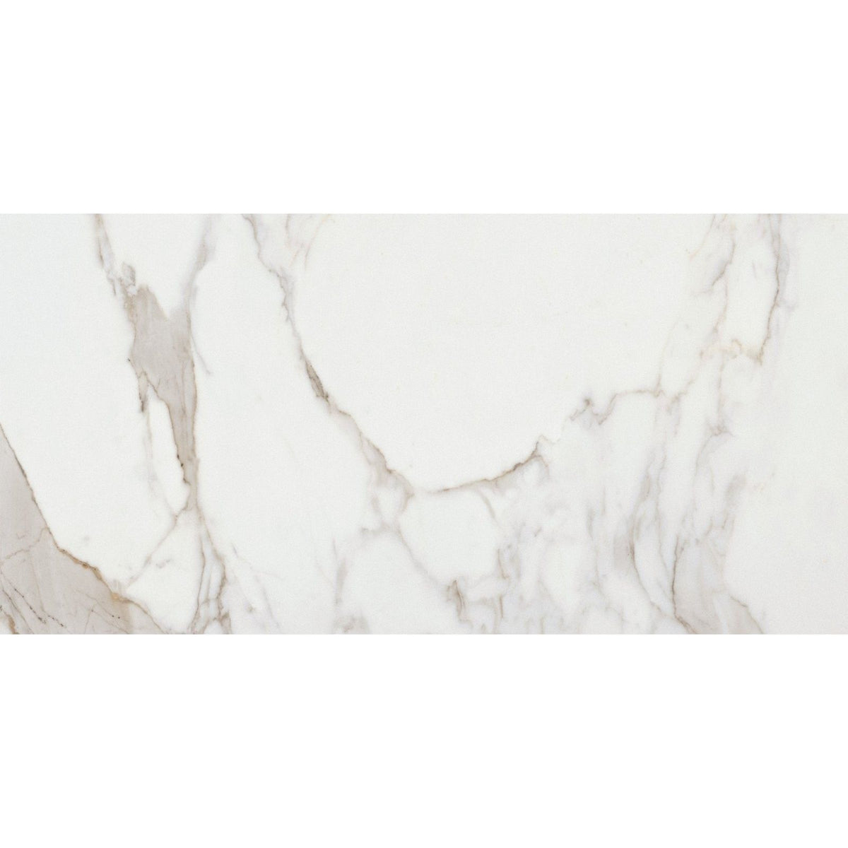 Energy Stone Calacatta polished white marble tile with elegant swirling gray veining 30 x 60cm