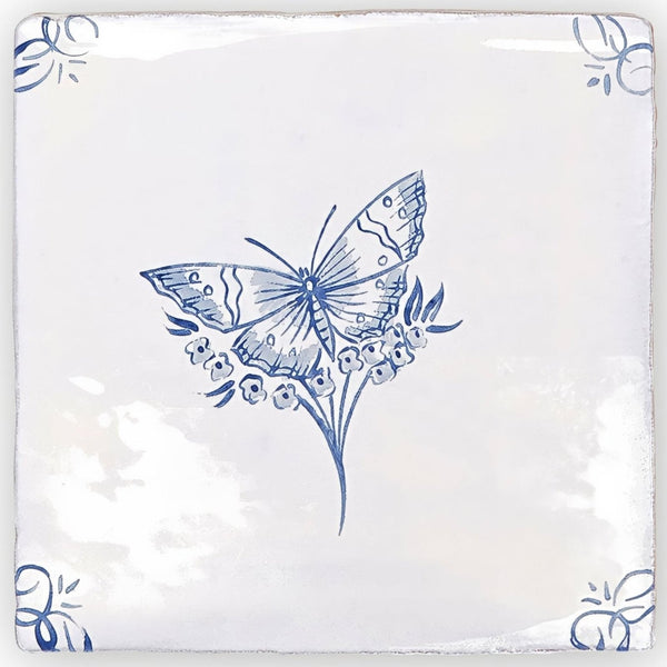 Butterfly 1 Blue Gloss Tile