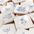 English Delft Butterfly 2 Blue Gloss Tile – detail view 4