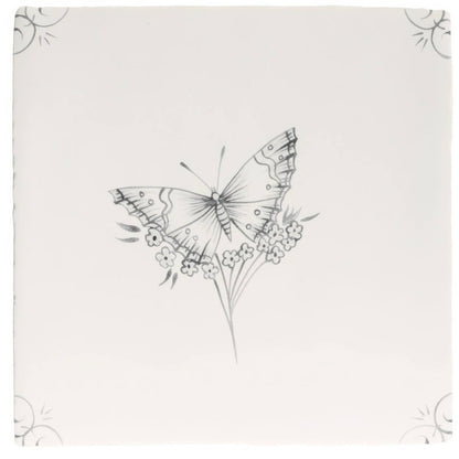 English Delft Charcoal Butterfly 1