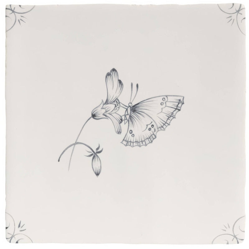 English Delft Charcoal Butterfly 2