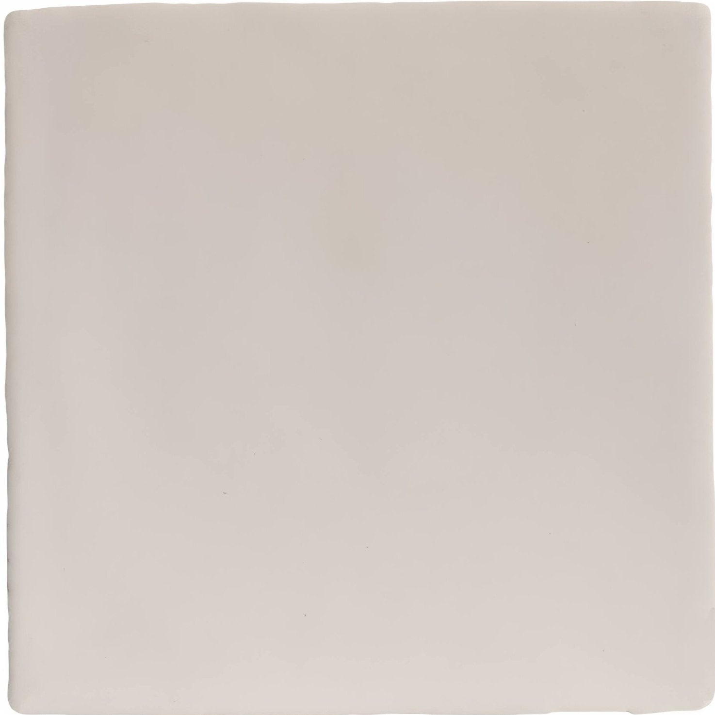 English Delft matt white base ceramic tile with smooth off-white surface subtle matte finish and rounded edges