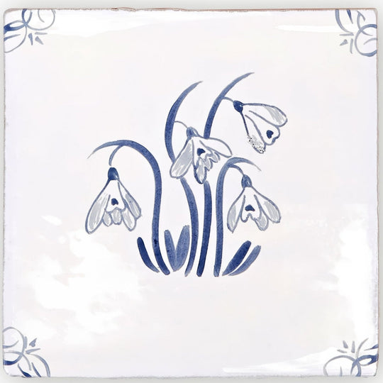 English Delft Snowdrop Blue Gloss Tile