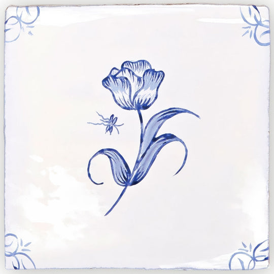 English Delft Tulip Blue Gloss Tile