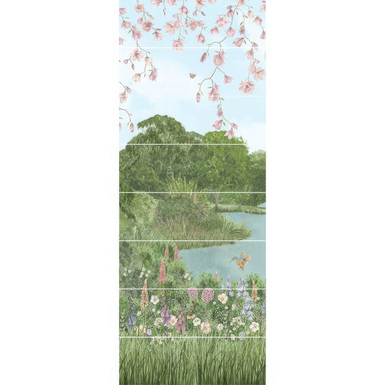 English Garden Decorative 8-Tile Set Panel A