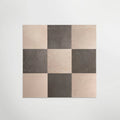 English heritage marble hill white square mosaic tile panel with beige and dark gray checkerboard marble pattern