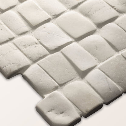 Enso Cobble Mosaic Strip Chalk Limestone Tiles