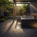 Enso Cobble Mosaic Strip Charcoal charcoal cobble stone mosaic strip