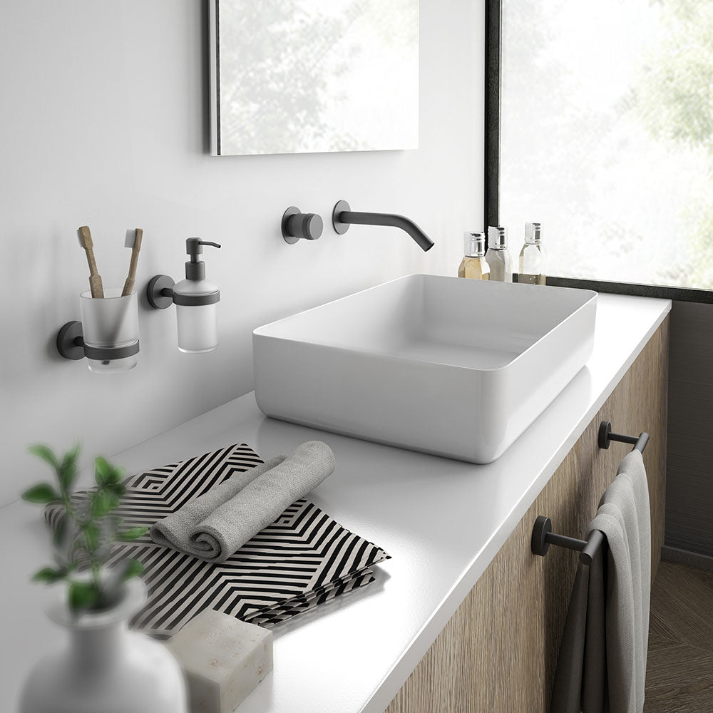 Eros Towel Rail 45cm in Black - Origins Living, view 2