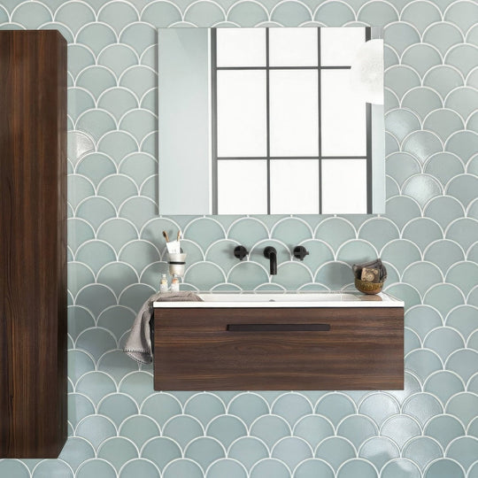 Escalas Willow Scallop Glazed Tile