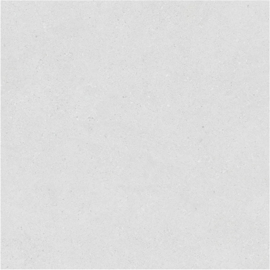 Essence white tile 60 x 60cm smooth light gray ceramic tile with subtle textured surface for flooring and walls