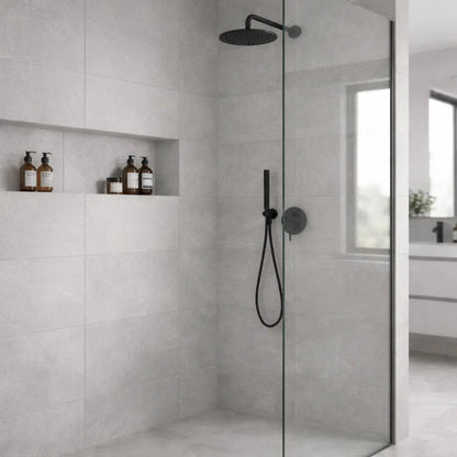 Eternity Grey 30 x 60cm concrete-effect porcelain tile detail