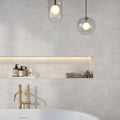 Eternity White 30 x 60cm concrete-effect porcelain tile detail