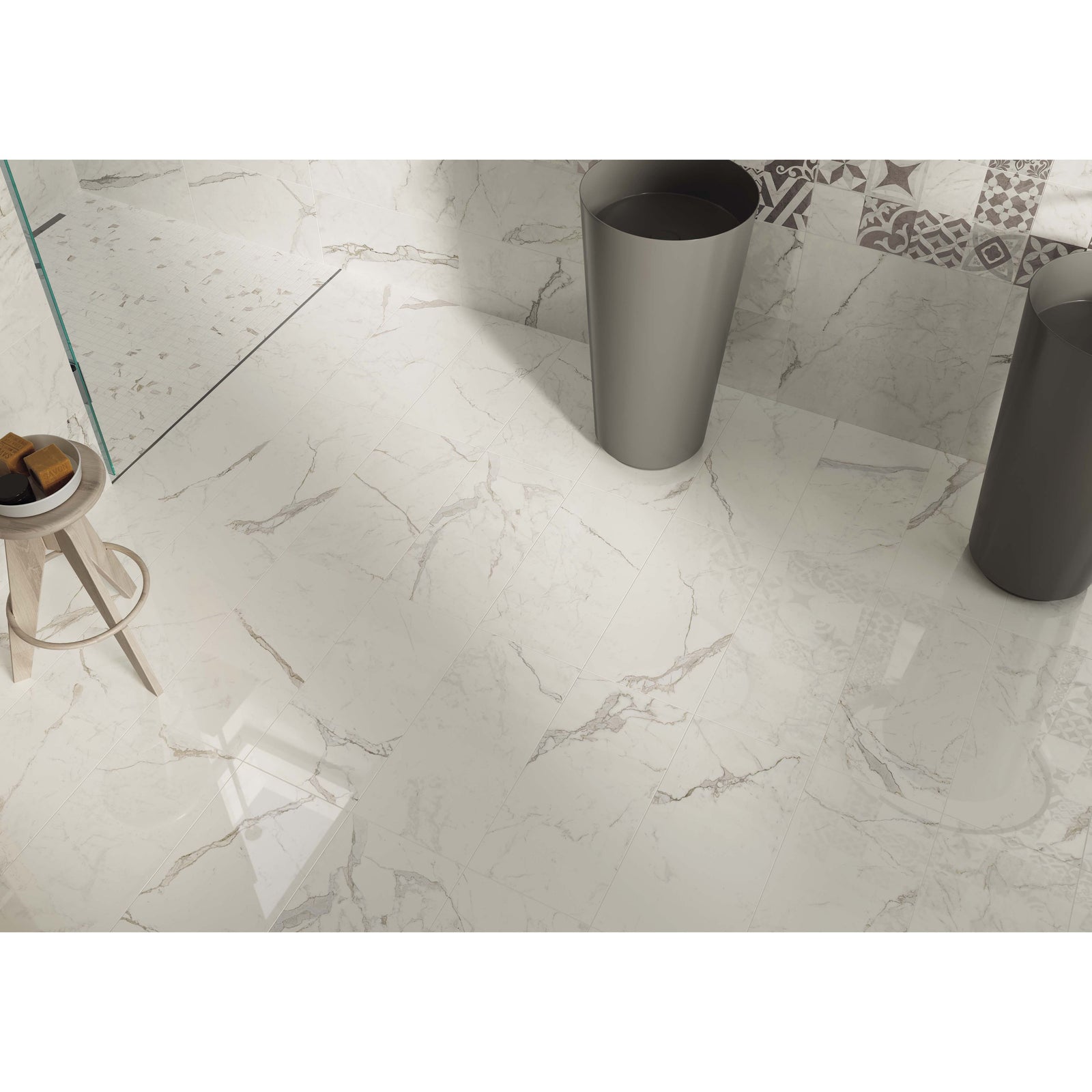 Exigo Calacatta Lappato 60 x 60cm Wall & Floor Tile – detail view 3