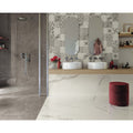 Exigo Calacatta Matt 60 x 60cm white marble-effect tile with grey veining