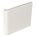 Cream-colored external half tile wrapping piece vintage white with rounded edges and a sleek minimalist design