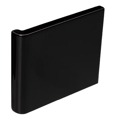 Black glossy plastic external wrapping piece memory card reader in jet black for device protection and connectivity