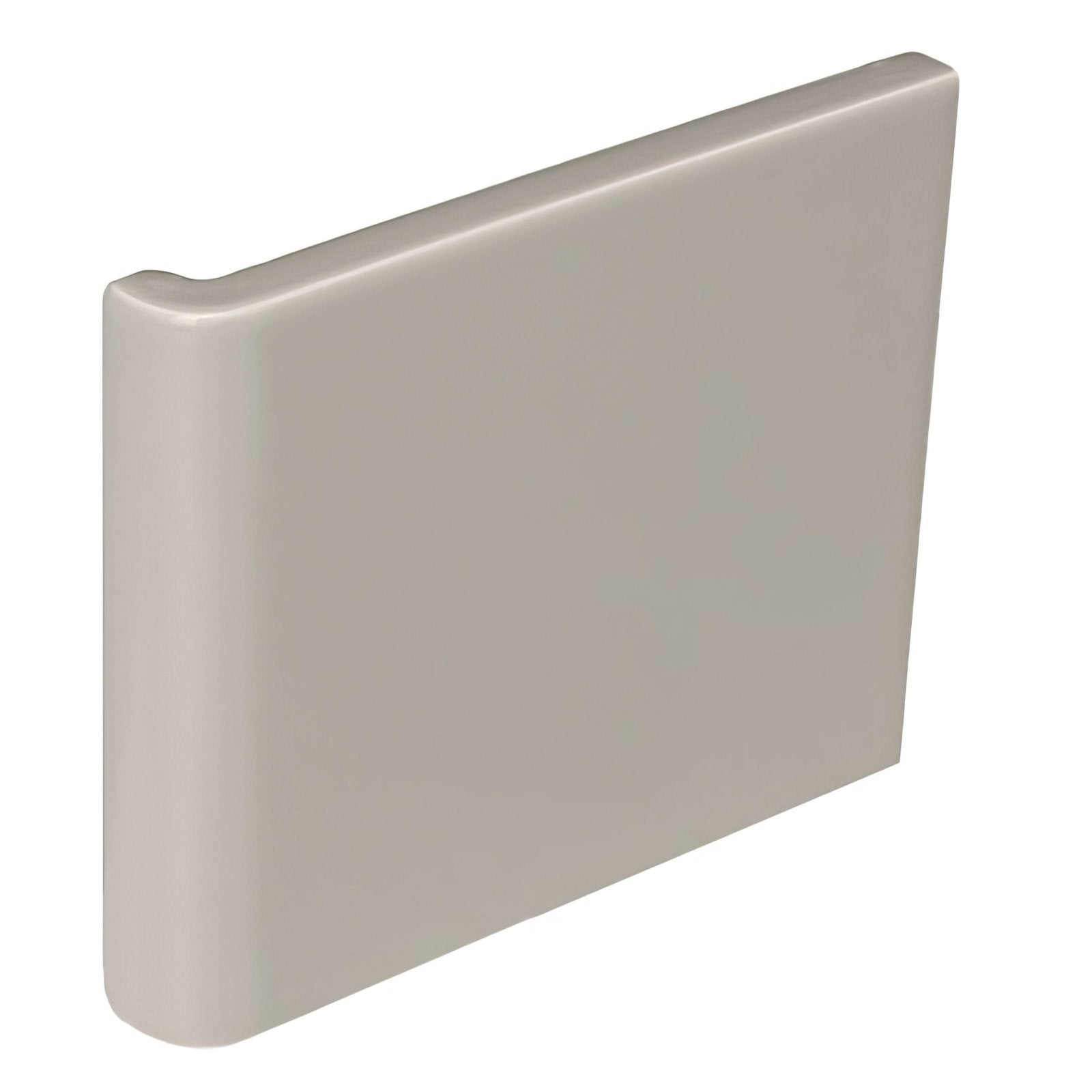 Beige rectangular ceramic external wrapping piece westminster grey with rounded edges and smooth matte finish