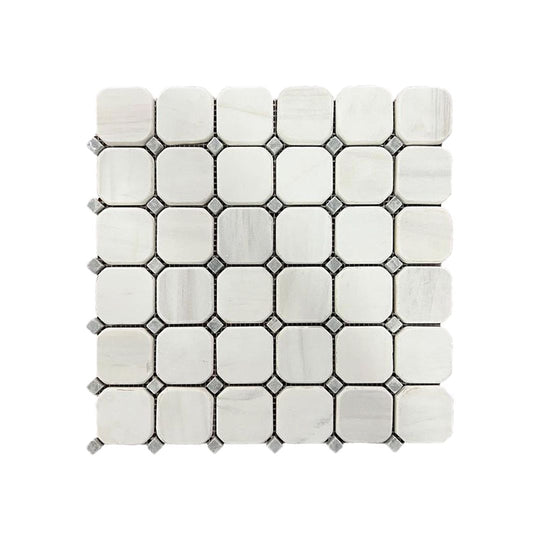 Dolomite Tumbled Marble Octagon Mosaic Wall & Floor Tile