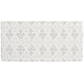 A rectangular white fabric changing pad with a subtle gray damask pattern fabrique coraline dove grey