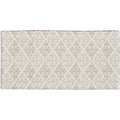 Beige and cream damask patterned rectangular rug fabrique coraline soft taupe with soft texture for home decor
