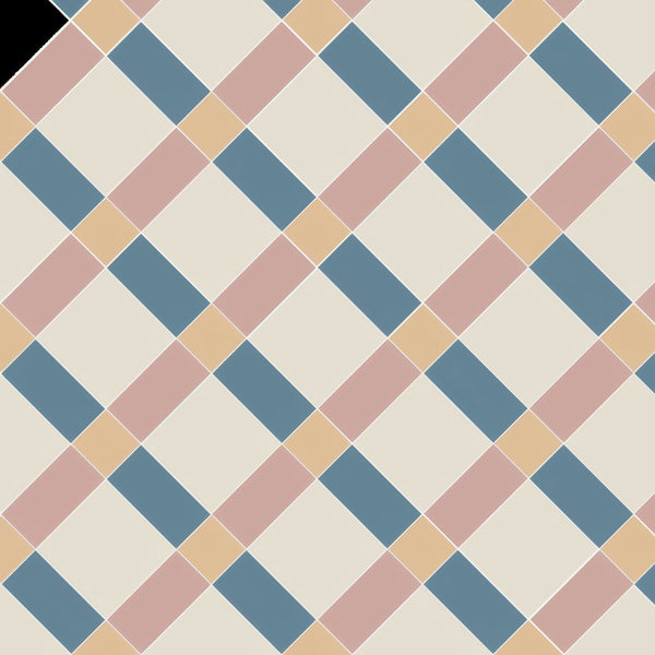 Carnation Pink and Hawthorne Yellow Ceramic Floor Tile