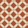 Teracotta and cream diamond patterned tile flooring in falkirk red white and old london design