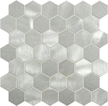 Fenrir Silver Mixed Finish Hexagon Mosaic