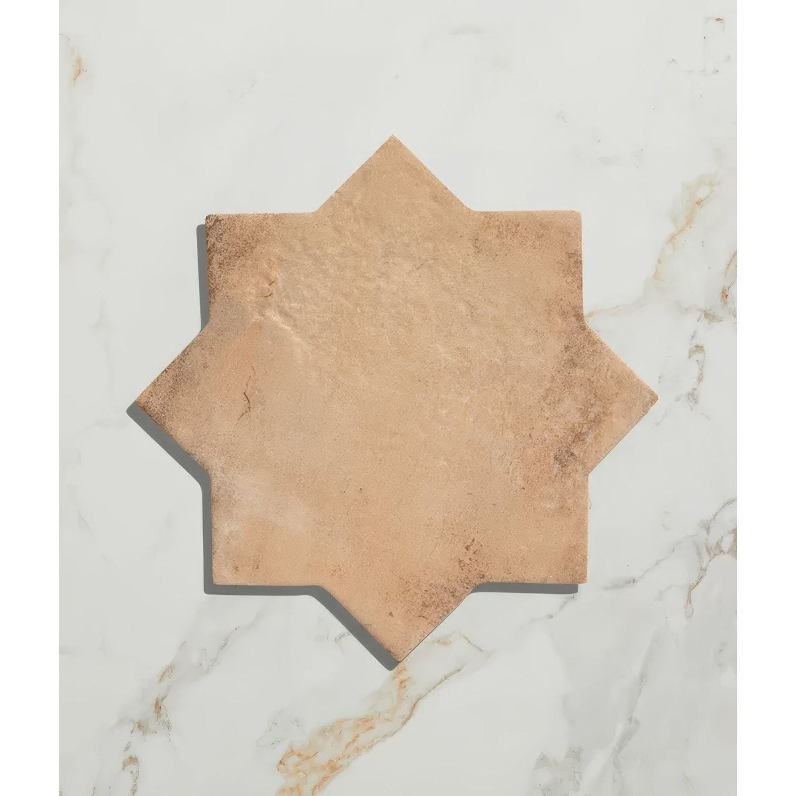 Fez porcelain star cotto terracotta tile with rustic earthy finish ideal for decorative flooring and walls