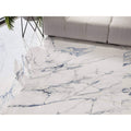 White marble effect floor tiles with elegant gray veining in firenze 1840 blue calacatta polished finish