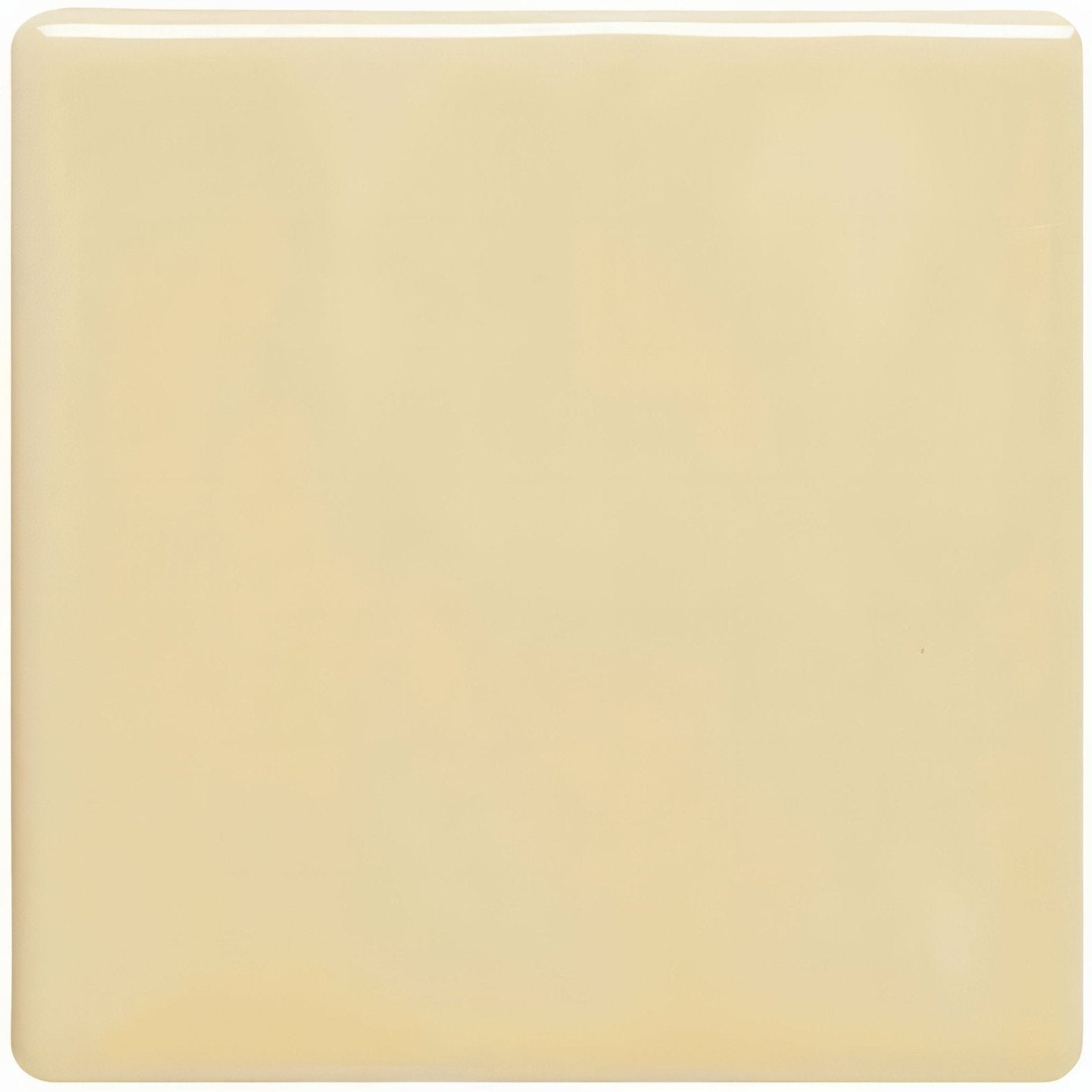 Flax field tile cream-colored glossy square ceramic tile with rounded edges for wall and floor use