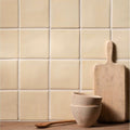 Cream-colored flax field ceramic wall tiles with a matte finish for stylish interior decor