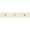 Fleur de Lis Border Charcoal Grey on County White