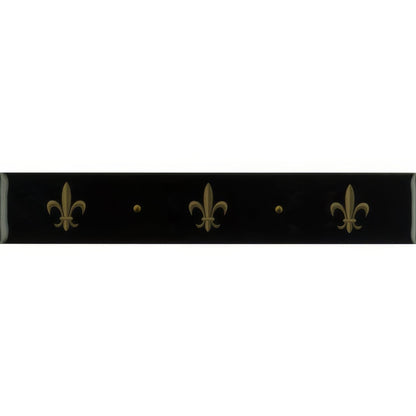 Fleur de Lis Border Gold on Jet Black