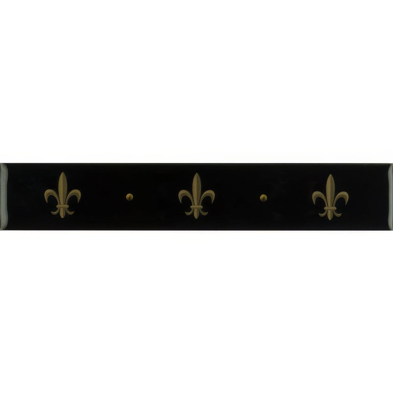 Fleur de Lis Border Gold on Jet Black
