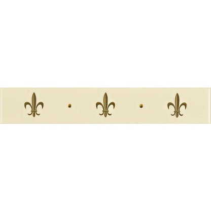 Fleur de Lis Border Gold on County White