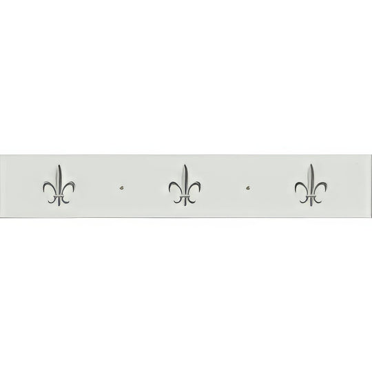 Fleur de Lis Border Platinum on Brilliant White