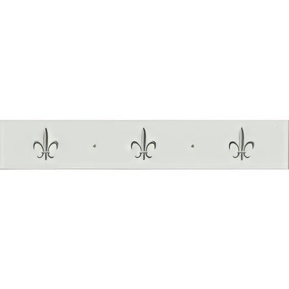 Fleur de Lis Border Platinum on Brilliant White