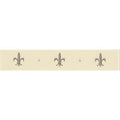 Fleur de Lis Border Platinum on County White