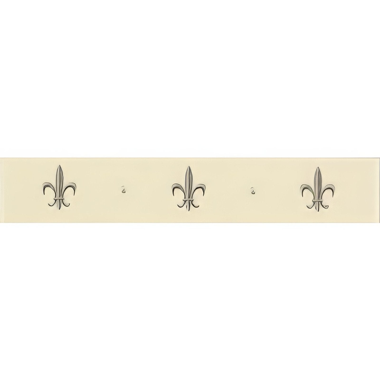 Fleur de Lis Border Platinum on County White