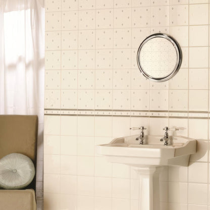 Fleur de Lis Border Platinum on County White