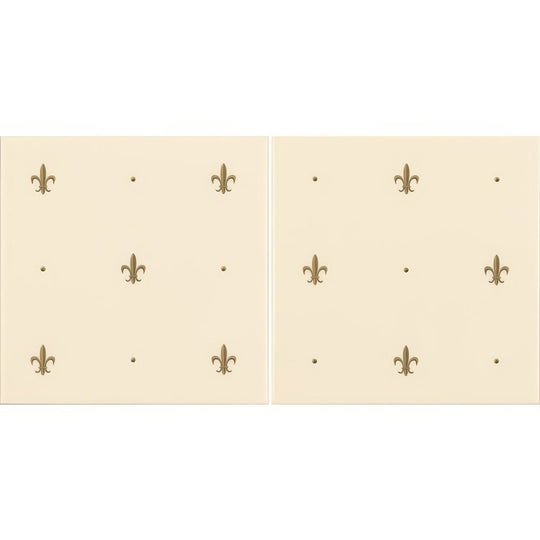 Fleur de Lis Gold on County White (2 Tile Set) - alternate view